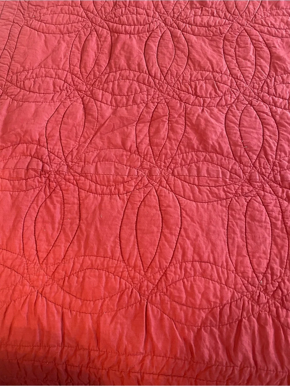 Red Quilted Bedspread/ coverlet Classic 100% cotton
